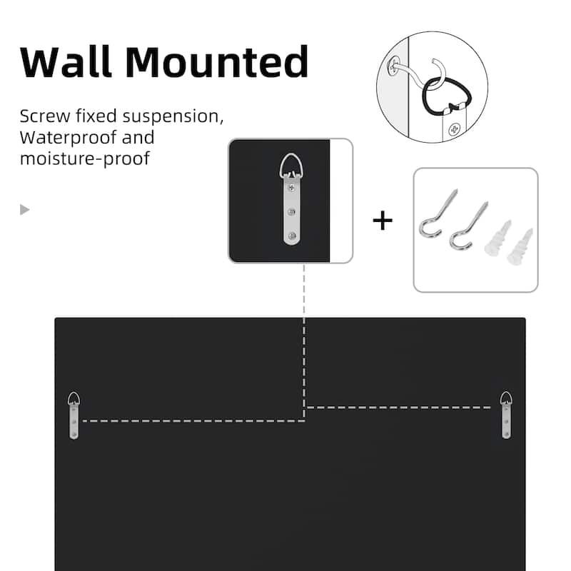 Square Glass Wall Mirror Decorative Hanging for Living Room