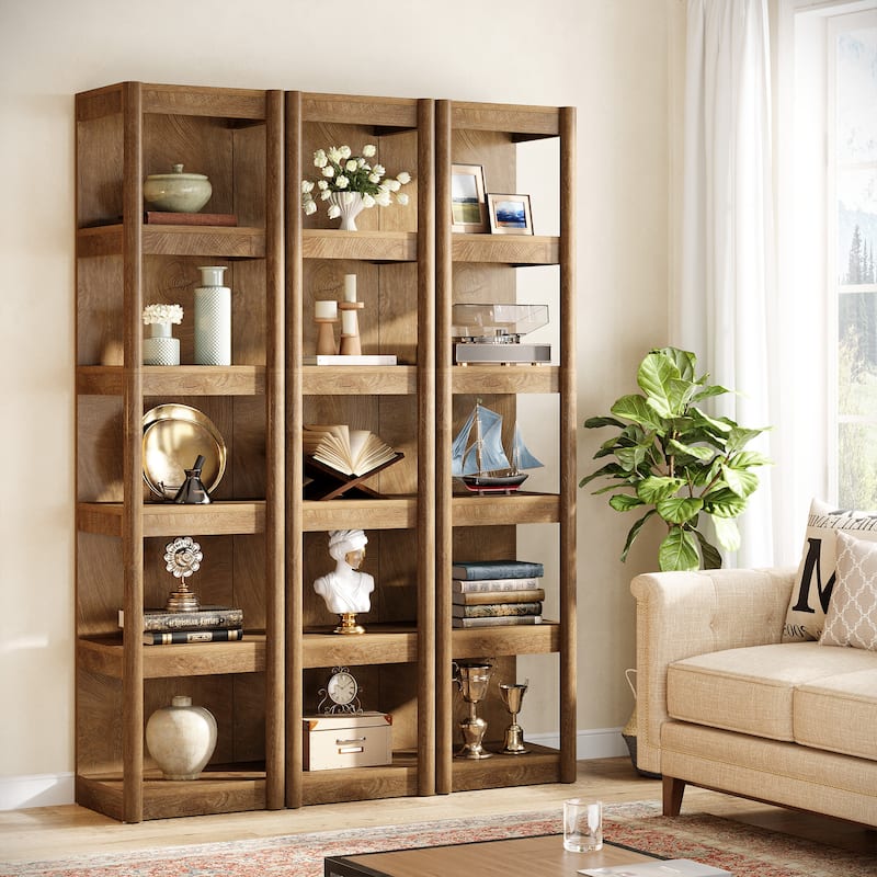 70.9" Bookshelf, Open Storage Rack Bookcase, Corner Display Shelf for Living Room, Bathroom