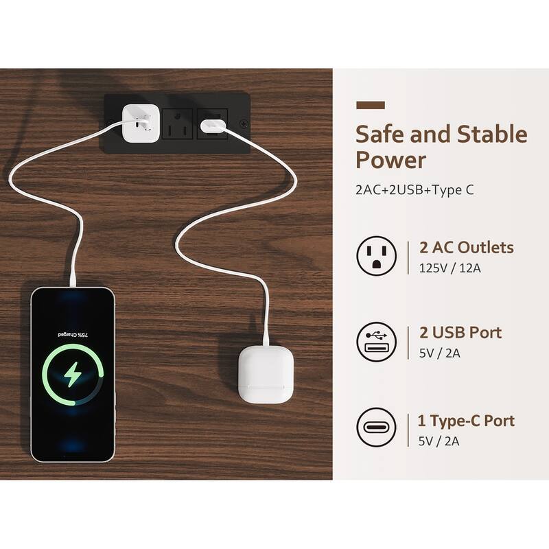 Rustic Wood End Table, 2 Tiered Square Side Table with Storage Shelf, Industrial Sofa Side Table for Living Room