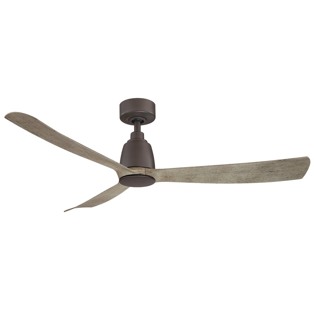Kute - 52 inch Indoor/Outdoor Ceiling Fan with Weathered Wood Blades - Matte Greige