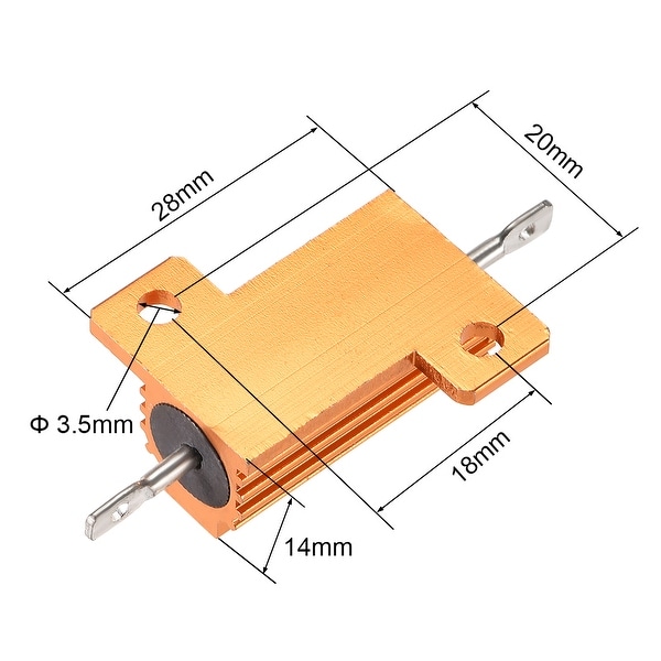 Unique Bargains 100W 5K Ohm Aluminum Shell Resistor Housing Resistor Housed Case Wirewound Resistors Power Resistor, 5 Pack