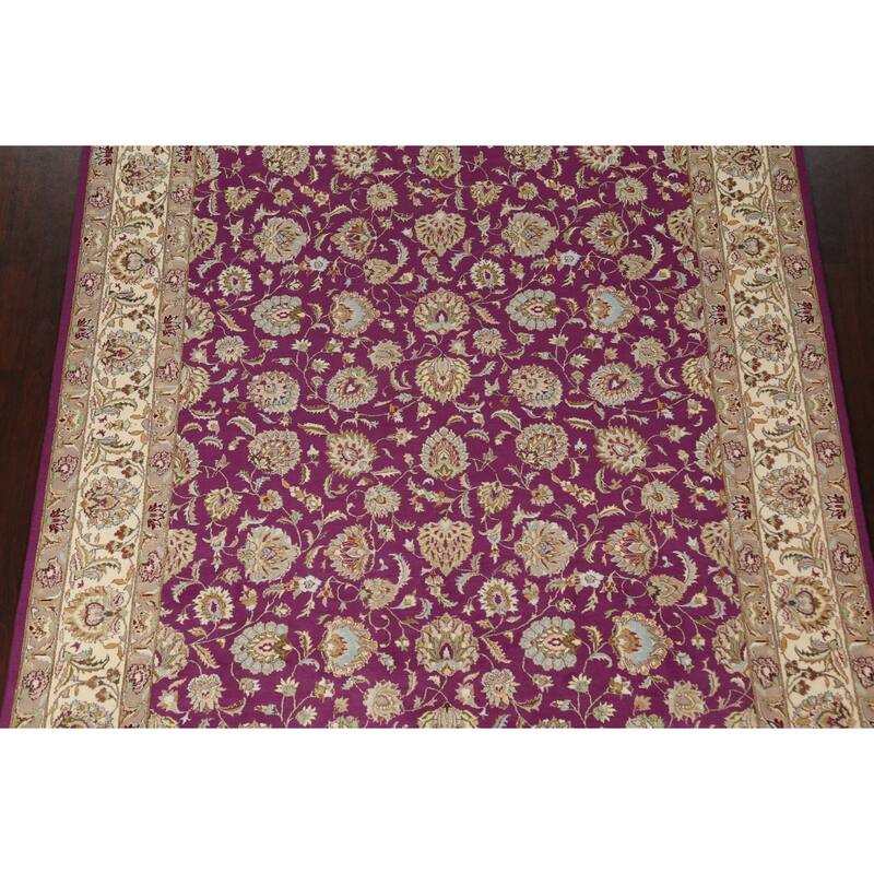 Wool/ Silk Vegetable Dye Floral Oriental Tabriz Area Rug Hand-knotted - 8'1" x 10'4"