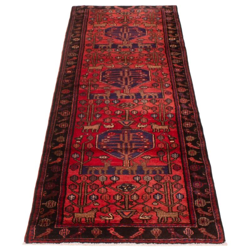 ECARPETGALLERY Hand-knotted Andelz Red Wool Rug - 3'7 x 9'10
