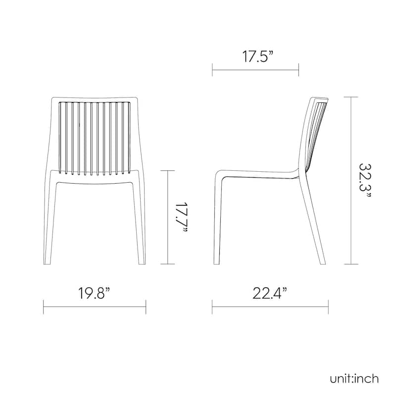 Lagoon Milos Resin Stackable All Weather Side Chair Set of 2