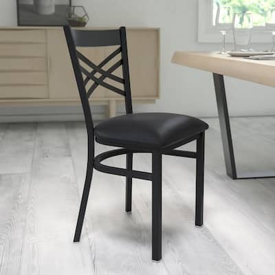 X'' Back Metal Restaurant Chair - 16.5"W x 17"D x 32.25"H - 16.5"W x 17"D x 32.25"H