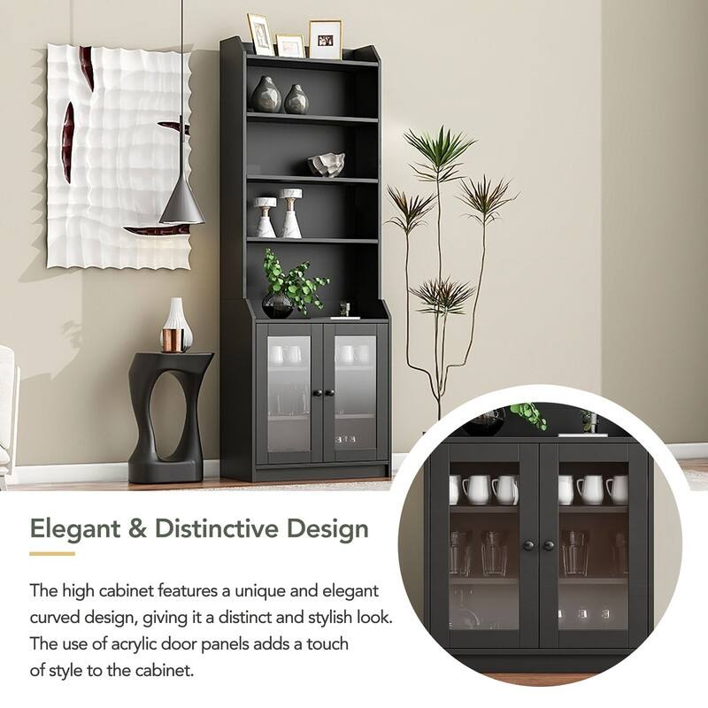 78" Tall Kitchen Pantry,Kitchen Cabinet with Doors and Adjustable Shelves,Storage Cabinet for Kitchen
