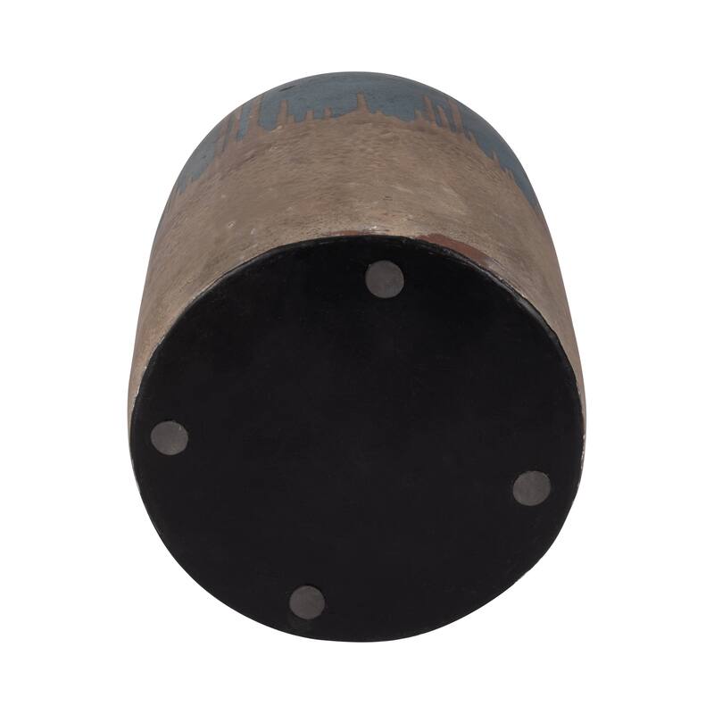 Ceramic Round Two-Tone Decorative Flower Vase