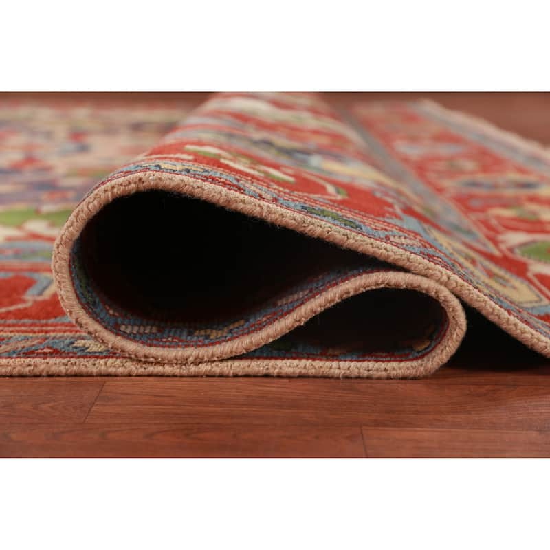 Medallion Heriz Serapi Indian Large Rug Handmade Wool Carpet - 9'11" x 13'10"