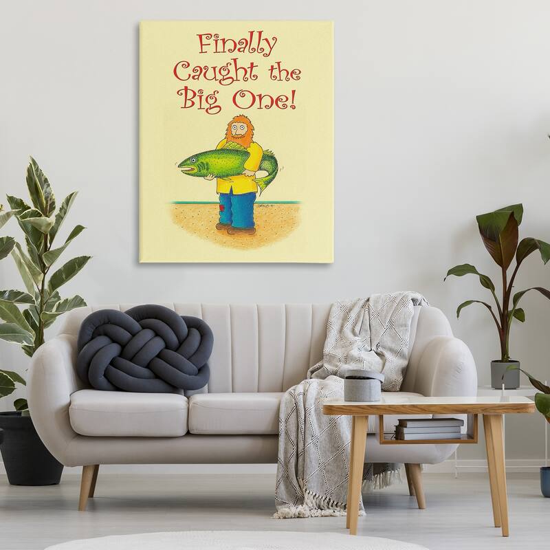 Stupell The Big One Fisherman Canvas Wall Art Design By Roger Straub