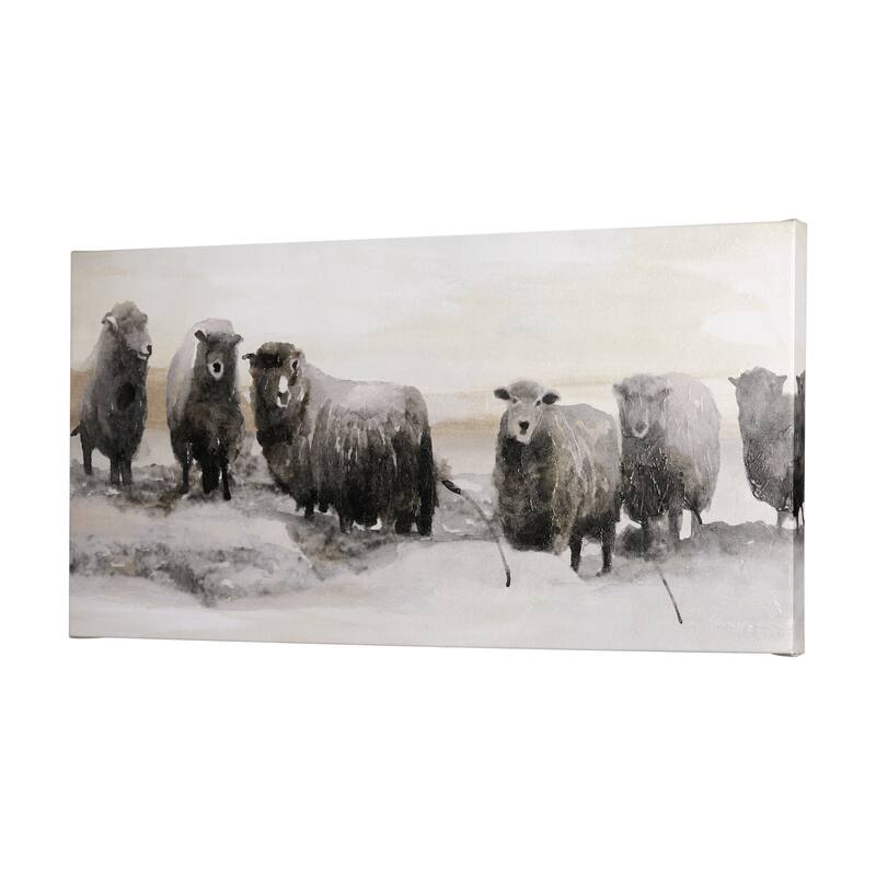 Winter Sheeps I (60 x 30) Canvas Art Print