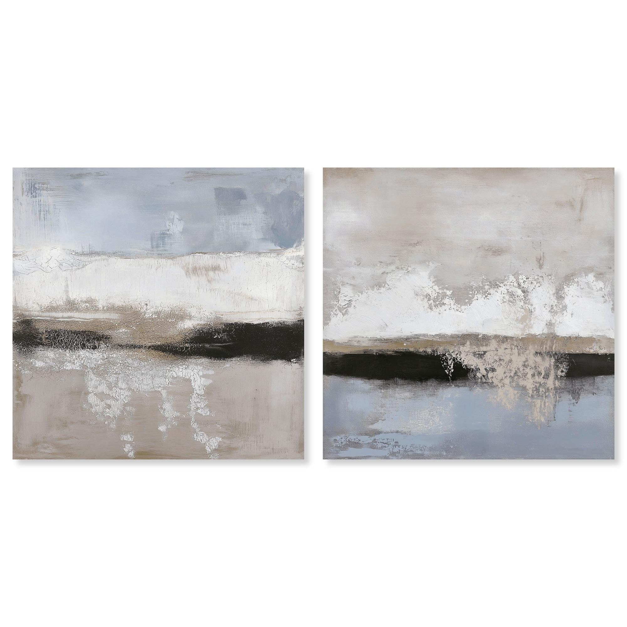 Graphite Depth Set Canvas Set of 2 by Art Remedy, Gallery Wrapped
