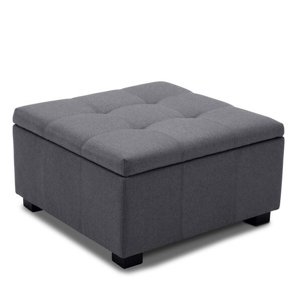 Shop Belleze Storage Ottoman Foot Bench Tufted Vintage Style