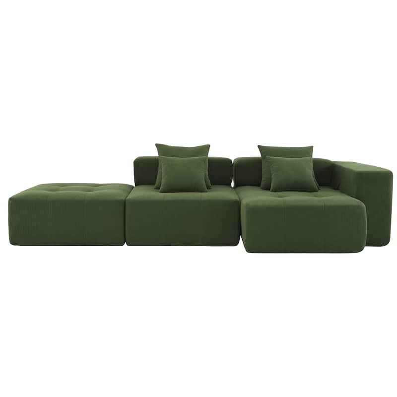 3PC Modular Sectional Sofa Couch,Free Combination,No Assembly Required - Green