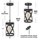 preview thumbnail 9 of 10, Modern Farmhouse 1-Light Cylinder Cage Kitchen Island Pendant Light - D6" x H 14" - 72"