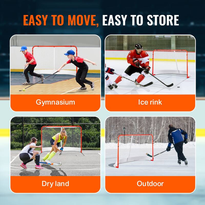 Street Hockey Net Portable Hockey Goal with Net, Easy Assemble
