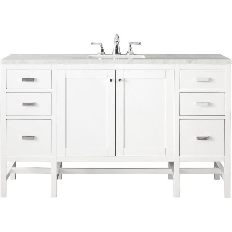 James Martin Vanities Addison 60" Single Basin Hardwood Vanity Set - Glossy White - Glossy