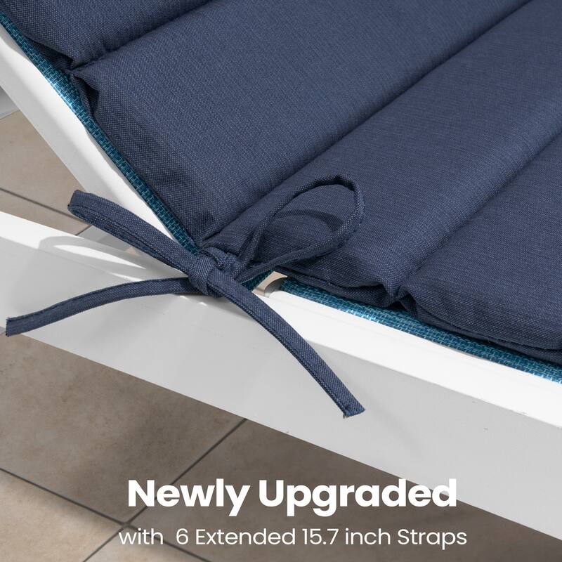 Pellebant Outdoor Chaise Lounge Cushions Patio Lounger Pad with Straps