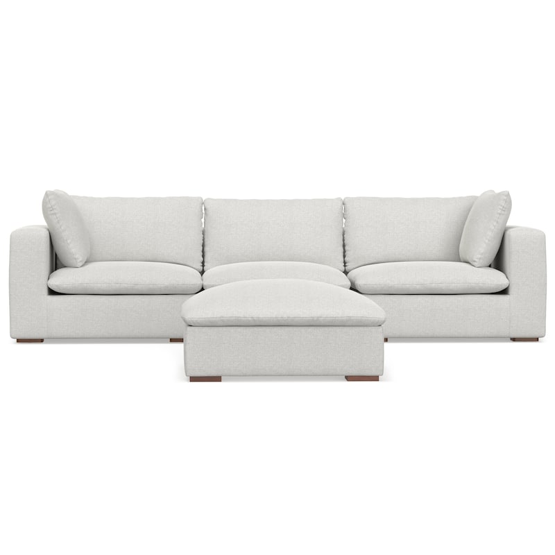 WYNDENHALL Marlee 3-Seater Modular Sofa and Ottoman Set in Velvety Chenille Performance Fabric