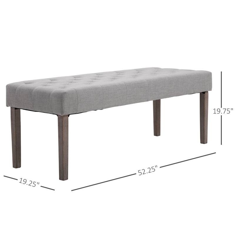 HOMCOM SimpleTufted Upholstered Ottoman Accent Bench with Soft Comfortable Cushion & Fashionable Modern Design