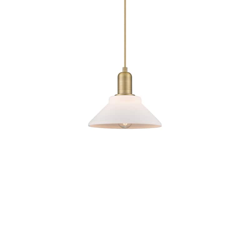 Innovations Lighting 716-1P-8-9 Orwell Pendant Orwell 9" Wide Mini - Brushed Brass / Matte White
