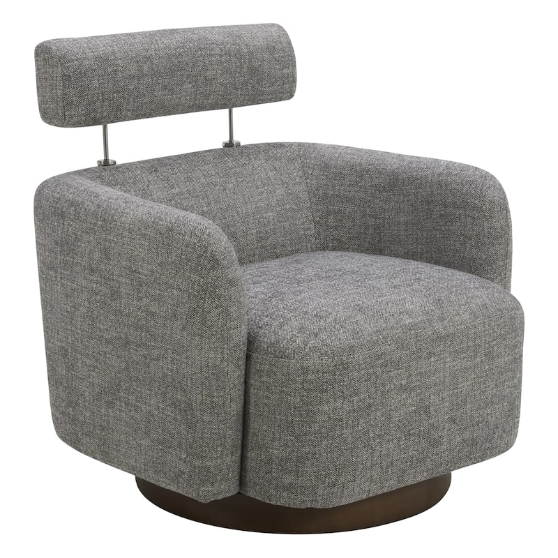 Spruce & Spring Ray Modern Swivel Accent Barrel Chairs - Pebble Grey