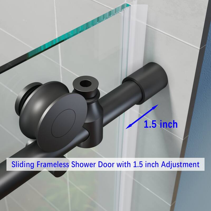 ELEGANT 60'' x 62'' Frameless Sliding Tub Door Stainless Steel