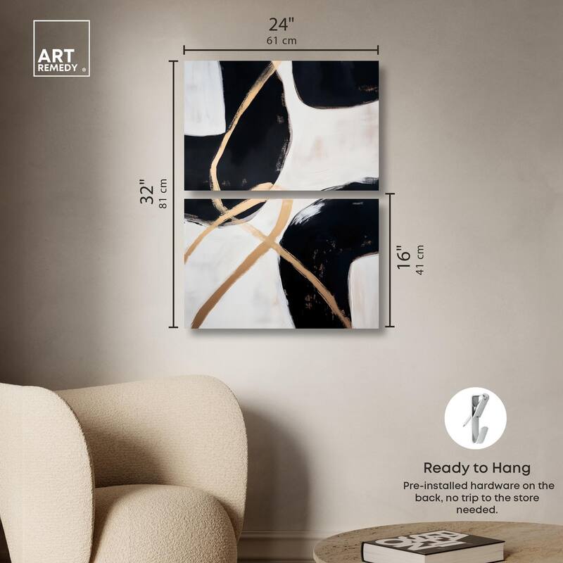 Rhythm of Contrast Canvas Set of 2 by Art Remedy, Gallery Wrapped