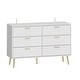 preview thumbnail 28 of 28, Modern 6-Drawer Dresser with Gold Legs and Handles, 47.2" Wide Mid-Century Bedroom Dresser Chest
