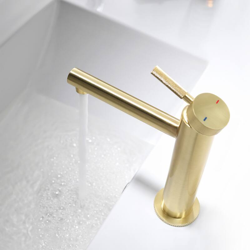 7.13"H Solid Brass Single-handle Bathroom Sink Faucet