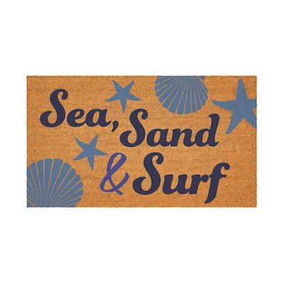 Sea Sand and Surf Coastal Coir Mat 28"x16" - 28" x 16"