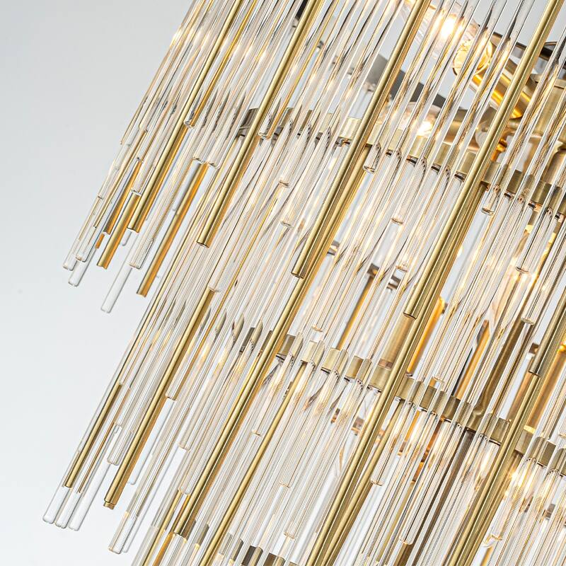 Modern Glam Antique Bronze Waterfall Chandelier Adjustable Ceiling Pendant for Bedroom, Dining Room or Foyer