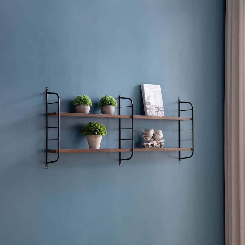 Modern Metal 2 Tier Wall Shelf