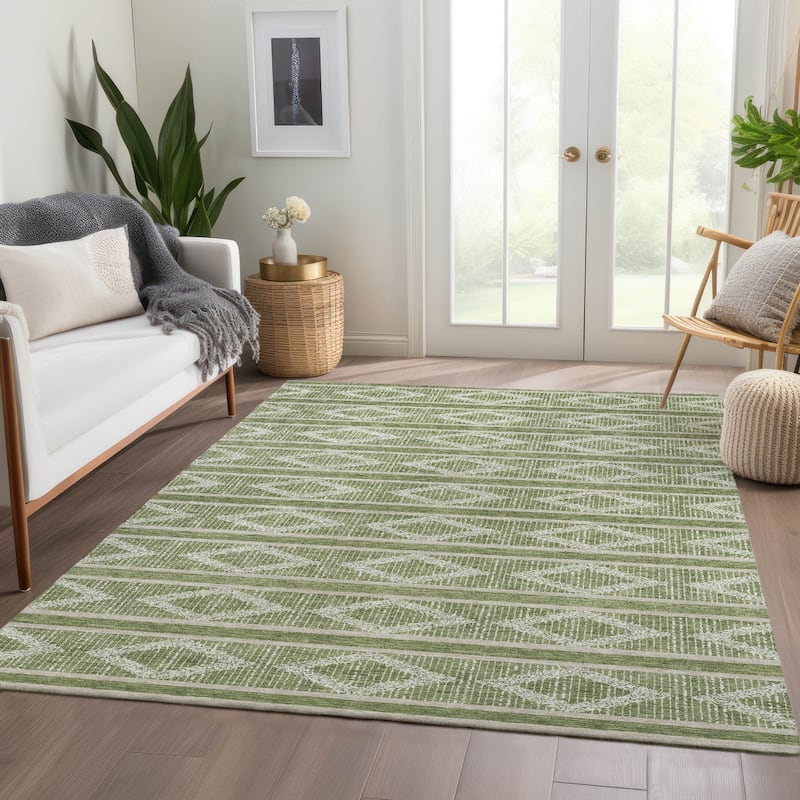Premium Washable Super Soft Geo Diamonds Mayfield Rug