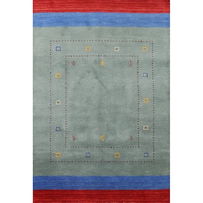 Gabbeh Oriental Accent Rug Hand-Knotted Wool Carpet - 3'11"x 5'8"