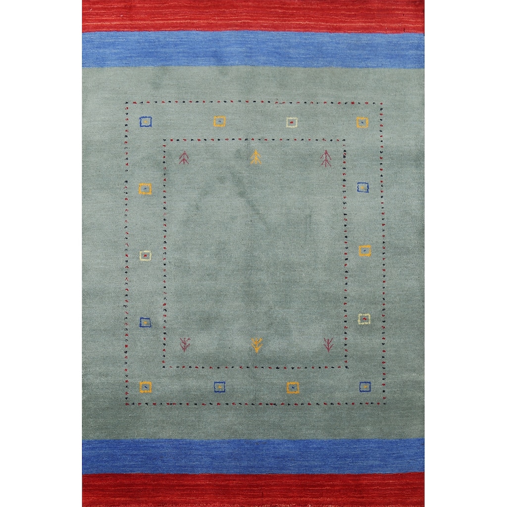 Gabbeh Oriental Accent Rug Hand-Knotted Wool Carpet - 3'11"x 5'8"
