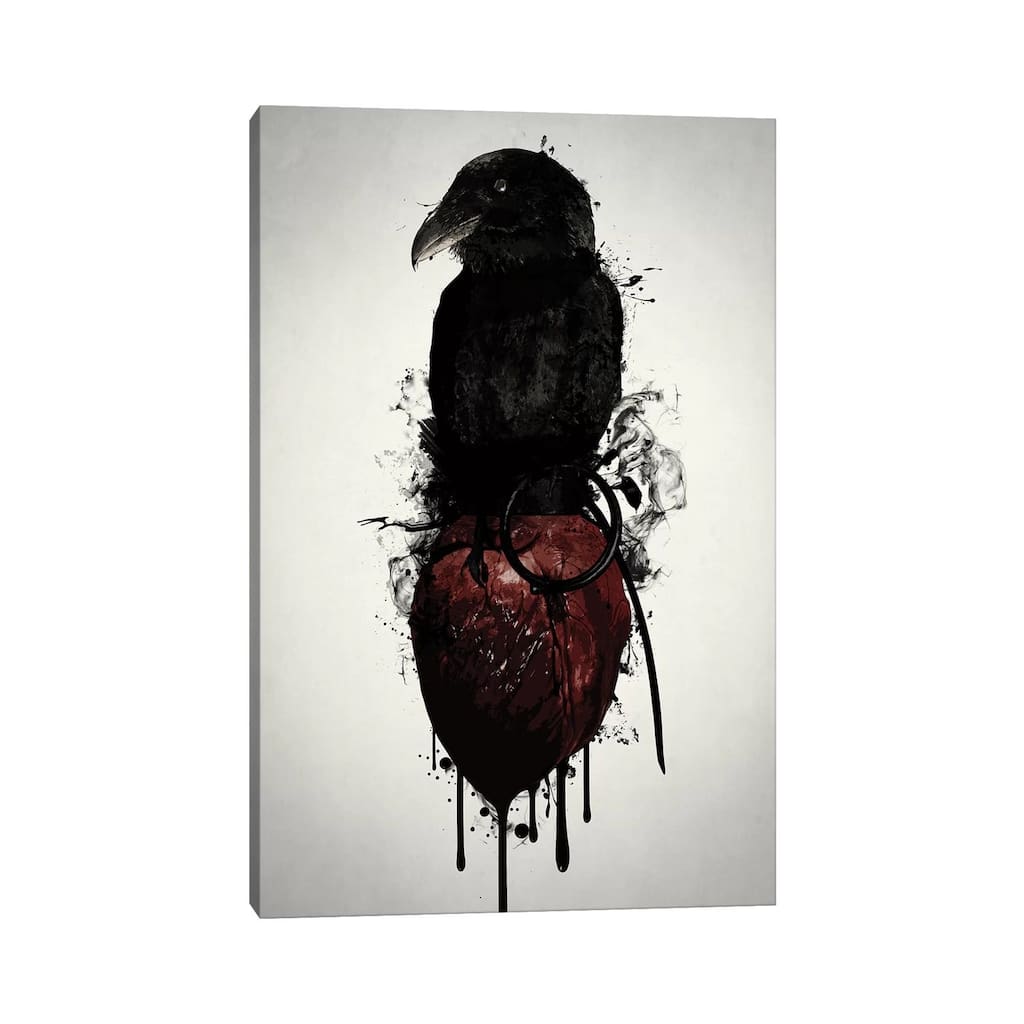 iCanvas "Raven and Heart Grenade" by Nicklas Gustafsson Canvas Print