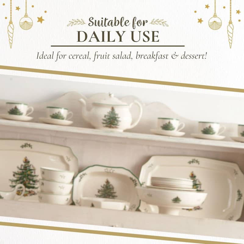 Spode Set of 4 Christmas Tree Stacking Bowl - 5.5" D x 2.75" H