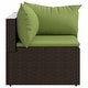preview thumbnail 48 of 100, vidaXL Patio Corner Sofa with Cushions Black/Brown/Gray Poly Rattan