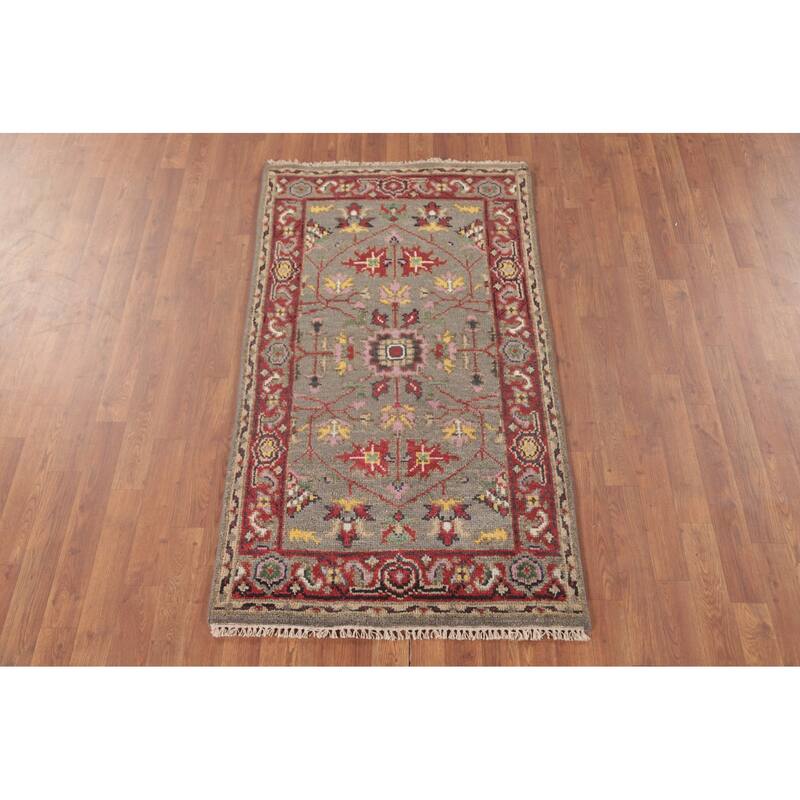 Heriz-Serapi Oriental Accent Rug Handmade Floral Wool Carpet - 2'11"x 5'1"