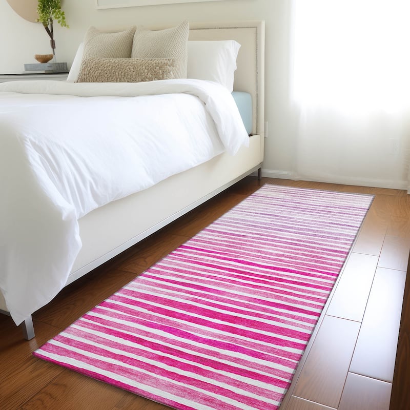 Premium Washable Super Soft Ombre Stripes Mayfield Rug - Pink - 2' 3" x 7' 6" - Runner