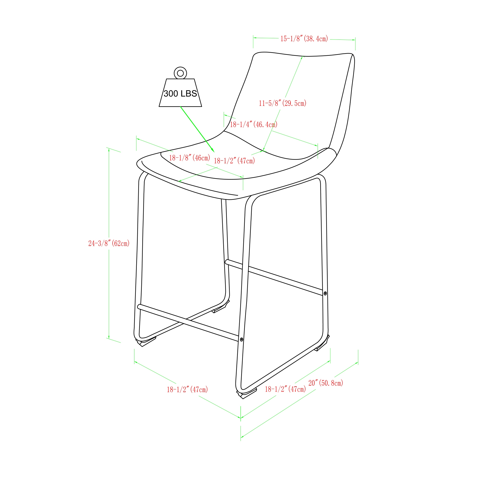 Carbon Loft Prusiner Faux Leather Counter Stool Set of 2 As Is