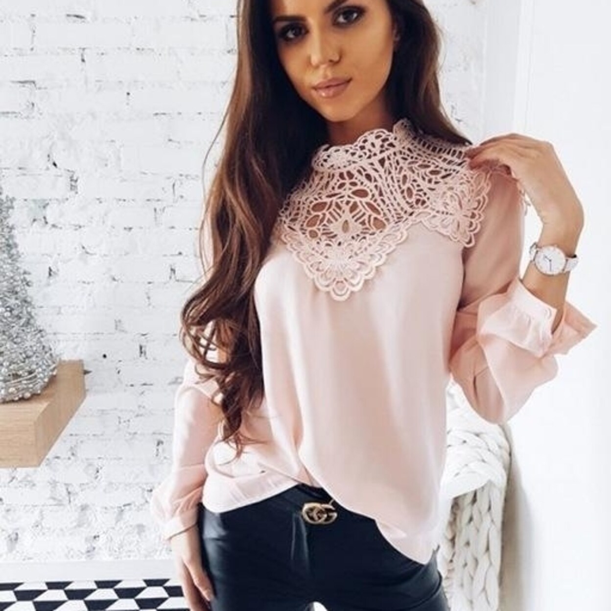 lace and chiffon tops