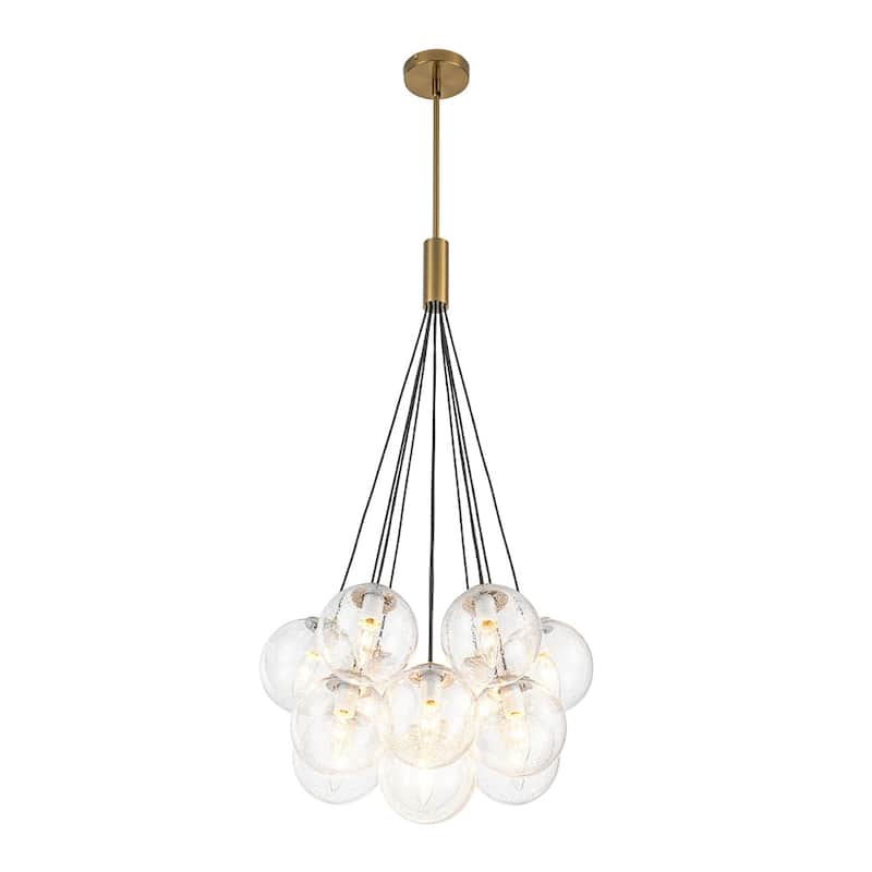 Glam 13-Light Clear Seeded Glass Soap Cluster Chandelier 21in