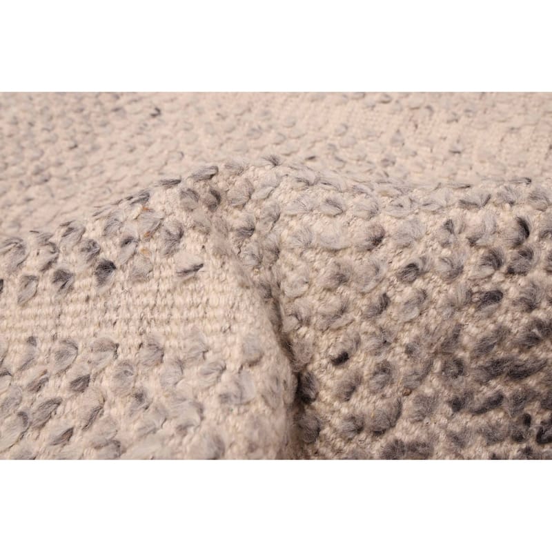 ECARPETGALLERY Hand-knotted Looma Light Grey Wool Rug - 7'10 x 9'9