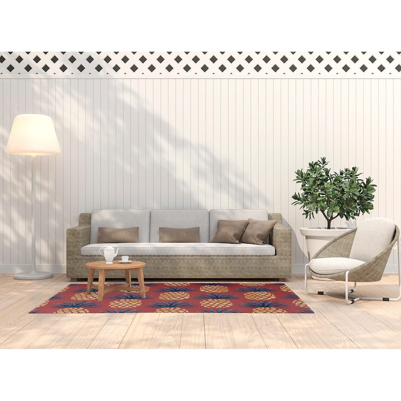 Pineapple Stripes Indoor/Outdoor Rug