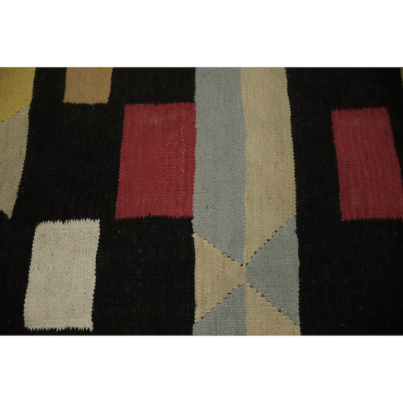 Hand Woven Oriental 100% Wool Carpet Southwestern Tribal Multi-Colored Kilim Area Rug - 12' 1'' X 8' 6''