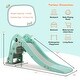 preview thumbnail 4 of 9, 3-in-1 Kids Climber Slide Play Set with Basketball Hoop and Ball-Green - 71" X 21.5" X 31" (L x W x H)