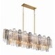 preview thumbnail 4 of 3, Addis 14 Light Aged Brass Chandelier - 51.75"W x 14.25"H x 14"D