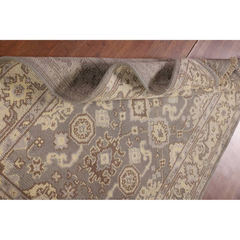 Earth Tone Oushak Oriental Area Rug Hand-Knotted Wool Carpet - 3'11"x 5'10"
