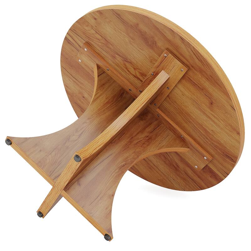 47 Inch Round Dining Table for 4-6, Kitchen Table Wood Dining Table Coffee Table